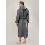 DAVID ARCHY Men's Coral Fleece Plush Robe Shawl Collar Heavyweight Full Length Long Big and Tall Warm Bathrobe