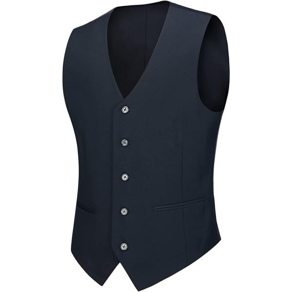 Cooper & Nelson Men's Suit Slim Fit, 3 Piece Suits for Men, One Button Solid Jacket Vest Pants with Tie, Tuxedo Set