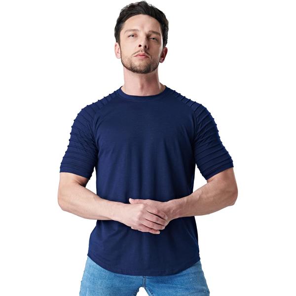 Liberty Imports 3-Pack Men's Pleated Sleeve Muscle Workout T Shirts
