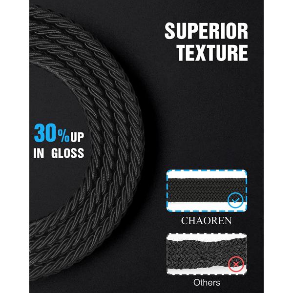CHAOREN Woven Belts for Men 2 Pack - Stretch Belt 1 3/8" for Golf Pants in Gift Set Box - Tight Performed Elastic Design