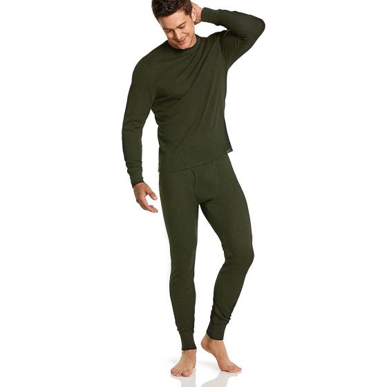 CQR 1 or 2 Pack Men's Long Sleeve Thermal Underwear Tops, Midweight Waffle Crewneck Shirt, Winter Cold Weather Thermal Shirts