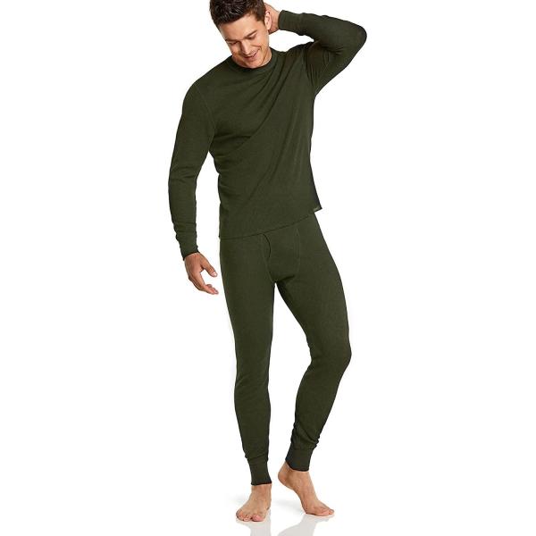 CQR 1 or 2 Pack Men's Long Sleeve Thermal Underwear Tops, Midweight Waffle Crewneck Shirt, Winter Cold Weather Thermal Shirts