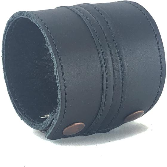 Anthology Gear Stylish Leather Cuff Bracelet Full Grain Wide Wristband For Men and Women (Unisex) Adjustable to 6" or 7 1/4"