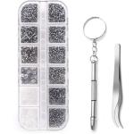 Sunglasses Eyeglasses Repair Kit， 1100PCS Tiny Stainless Steel Screws and 5 Pairs Nose Pads with Micro Screwdriver Tweezer for Watch Clock Spectacle Eyewear Repair
