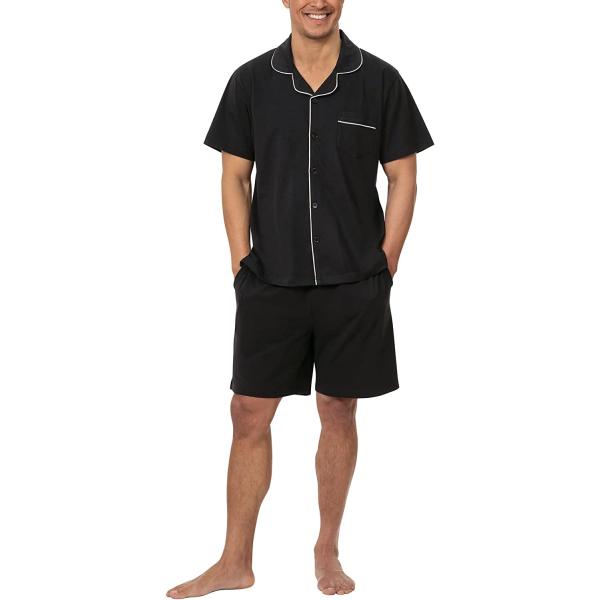 PajamaGram Mens Short Pajamas Set - Mens Pajamas Set Cotton, 100% Cotton