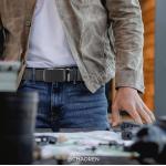 CHAOREN Leather Ratchet Belt Men - Customizable Fit, Effortless Style (35mm)