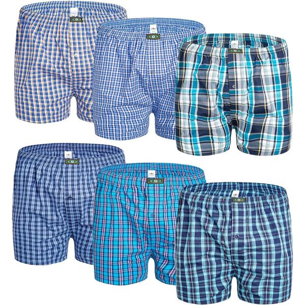 HAOSHIHE Mens cotton boxer shorts, woven boxer briefs for men with classic fit 4 pack