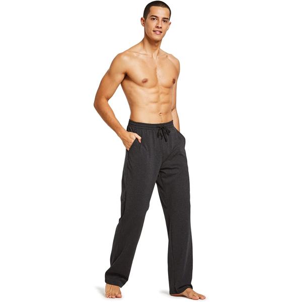 BALEAF Men's Sweatpants Casual Lounge Cotton Pajama Yoga Pants Open Bottom Straight Leg Male Sweat Pants with Pockets