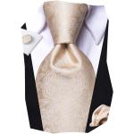 Hi-Tie Silk Paisley Necktie and Pocket Square Cufflinks Set