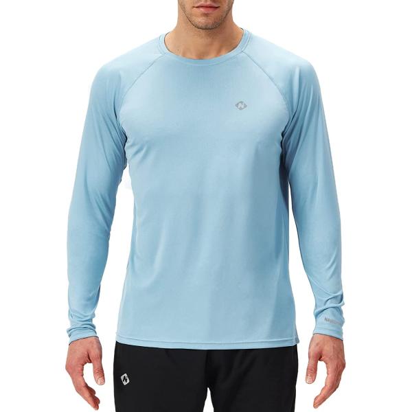 NAVISKIN Men's Quick Dry Lightweight UPF 50+ Long Sleeve Shirts Rash Guard Swim Shirts Hiking Shirts