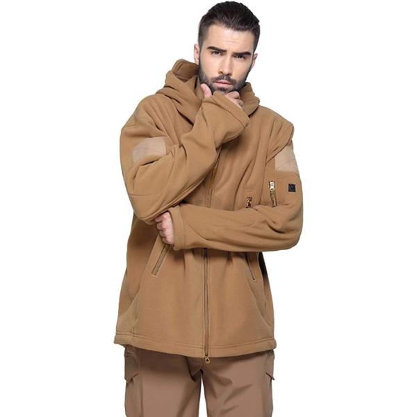 MAGCOMSEN Men's Hoodie Fleece Jacket 6 Zip-Pockets Warm Winter Jacket Military Tactical Jacket