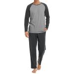 DAVID ARCHY Men's Cotton Raglan Sleepwear Long Sleeve Top & Bottom Pajama Lounge Set