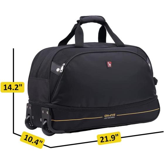 Rolling Duffle Bag with Wheels 22 inch Travel Duffle Bag Carry on Luggage Overnight Weekender Bag for Travel Soft Suitcase for Men Women