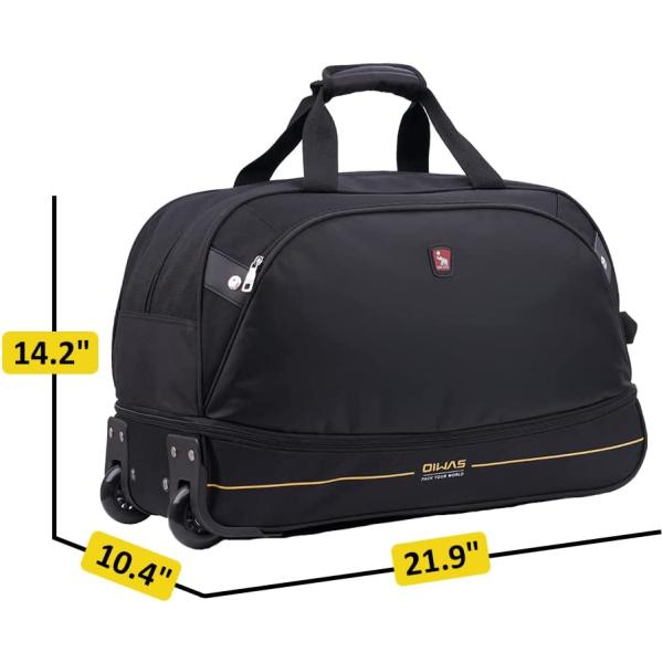 Rolling Duffle Bag with Wheels 22 inch Travel Duffle Bag Carry on Luggage Overnight Weekender Bag for Travel Soft Suitcase for Men Women