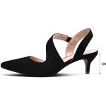 mysoft Women's Pumps 2 inch Low Heel Pointed Toe Slingback Wedding Party Dress Shoes