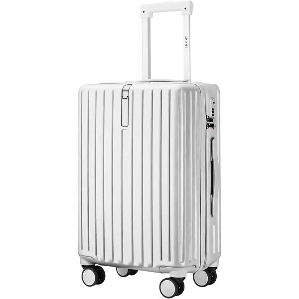 MGOB 24 Inch Luggage, Suitcases with Spinner Wheels, Checked Luggage with TSA Lock, Hard Case Luggage with Expandable, Black Lightweight Luggage