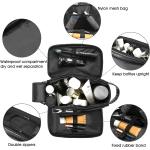 BNSPOCKET Personalized Leather Travel Toiletry Bag for Men, Large Travel Bathroom Shaving Dopp Kit, Large Cosmetic Travel Bag Waterproof