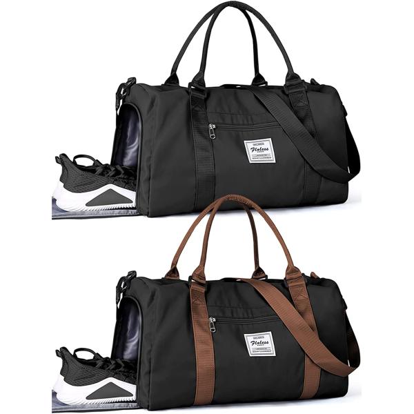 Gym Bag Womens Mens with Shoes Compartment and Wet Pocket,Travel Duffel Bag for Women for Plane,Sport Gym Tote Bags Swimming Yoga,Small Waterproof Weekend Overnight Bag Carry on Bag Hospital Holdalls