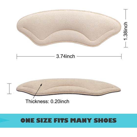 6 Pairs Microfiber Leather Heel Cushion Pads, Mukifine Heel Liners Prevent Heel Blisters, Bunion Callus, and Loose Shoes, Heel Preventor for Heel Pain Relief.