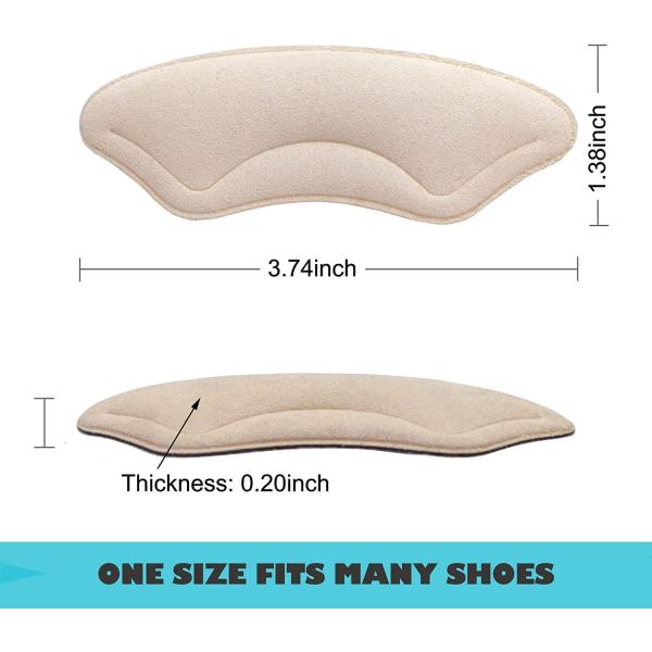 6 Pairs Microfiber Leather Heel Cushion Pads, Mukifine Heel Liners Prevent Heel Blisters, Bunion Callus, and Loose Shoes, Heel Preventor for Heel Pain Relief.