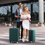 SHOWKOO Luggage Sets Expandable ABS Hardshell 3pcs Clearance Luggage Hardside Lightweight Durable Suitcase sets Spinner Wheels Suitcase with TSA Lock (Dark Green)