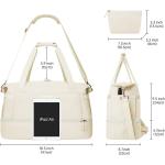 Gym Bag for Women, Sports Travel Duffel Bag with USB Charging Port, Weekender Overnight Bag with Wet Pocket and Shoes Compartment for Women Girls Travel, Gym, Yoga, School (Off White)