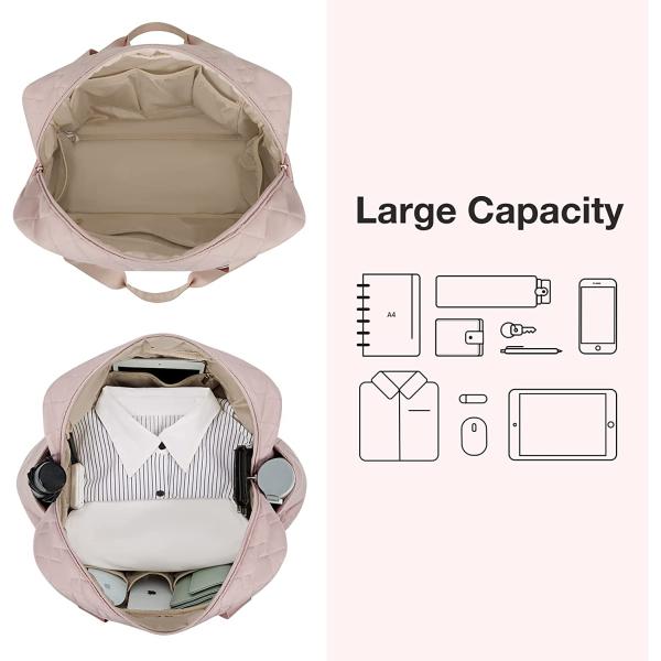 Travel Duffel Bag LIGHT FLIGHT Weekender Bag for Women Quilted Overnight Bag Carry On Tote Bag Large Gym Bag with Toiletry Bag