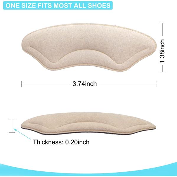 6 Pairs Comfowner Heel Cushion Pads, Comfort Shoe Grips Snugs for Big Shoes Loose Shoes Heel Blisters and Heel Pain, Heel Protectors Liners for Men and Women