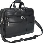 Large Leather Business Briefcase for Men 18" Napa Leather Laptop Case Messenger Bag Fits 17.3" Laptop (Black)