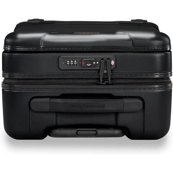Briggs & Riley Torq Hardside Carry On Luggage with Spinner Wheels 22 inch. USB Charging Port, TSA-Friendly Locks, Easy Access Hinged Front Pocket, Black