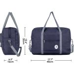 Narwey For Spirit Airlines Foldable Travel Duffel Bag Tote Carry on Luggage Sport Duffle Weekender Overnight for Women and Girls (3112 Dark Blue ( with Shoulder Strap))