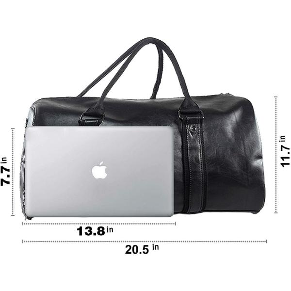 Weekender Oversized Travel Duffel Bag With Shoe Pouch, Leather Carry On Bag