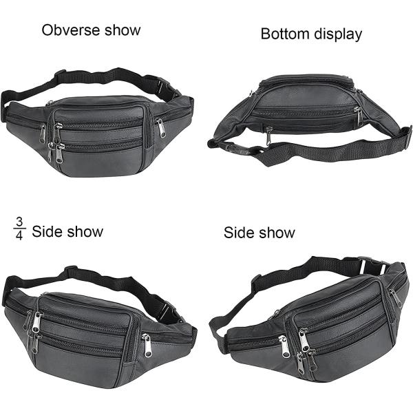 Fanny Pack Outdoor travel leather Fanny pack,Cowhide Leather Large Size 7 Pockets waist bag.Suitable for outdoor mountaineering, travel, camping, cycling, running, etc.