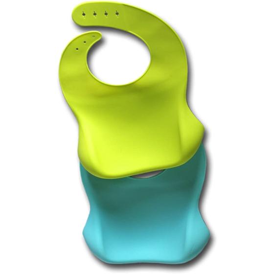 Silicone Baby Bibs Easily Wipe Clean  Comfortable Soft Waterproof Bib Keeps Stains Off, Set of 2 Colors
