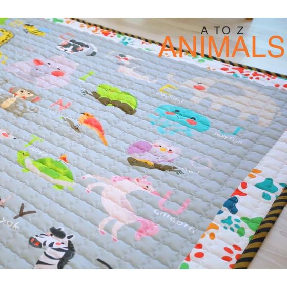 Moiré Baby 3D Paper Craft Animal Learning Baby Play Mat Extra Large 76 in. x 58 Padded ABC Crawling Carpet for Babies 3D Paper Craft Animal