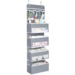 Univivi Door Hanging Organizer Nursery Closet Cabinet Baby Storage with 4 Large Pockets and 3 Small PVC Pockets for Cosmetics, Toys and Sundries Grey