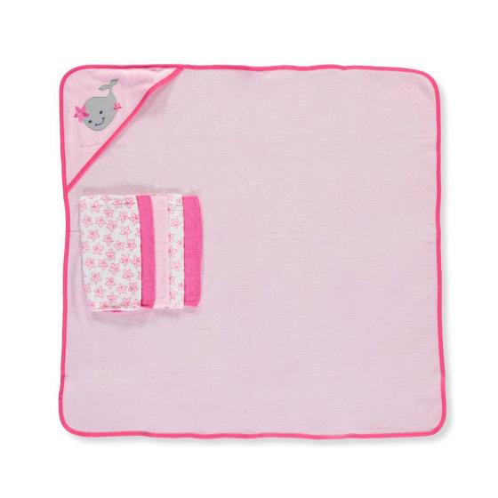 Luvable Friends Unisex Baby Hooded Towel with Five Washcloths, Duck, One Size