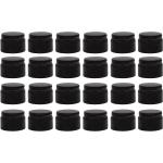 Darware 15-Milliliter Glass Balm Jars (24-Pack, Black), 1/2 oz Tiny Cosmetic Jars with Lined Black Metal Lids
