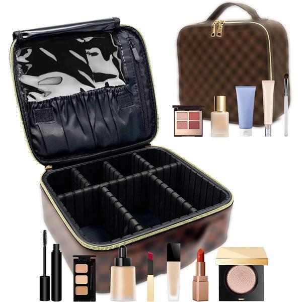 Large Cosmetic Bag, Portable Makeup Bag Adjustable Partition, Cosmetic Bags for Women, Toiletry Travel Organizer Make Up Bags