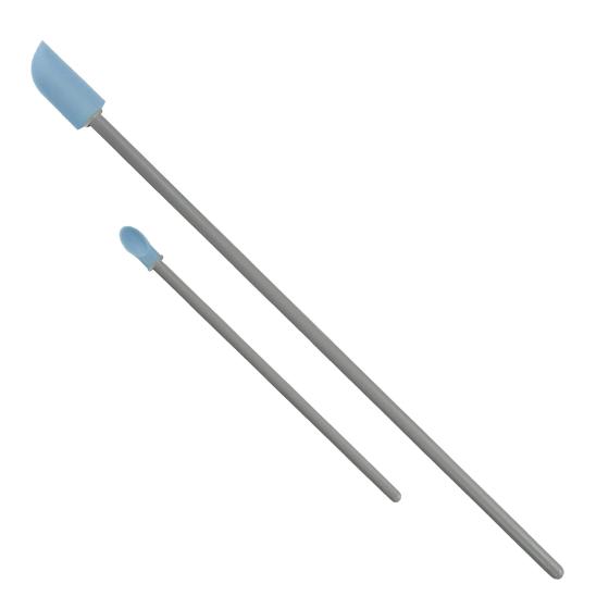 S&T INC. Makeup Spatula and Spoon, Large Cosmetic Spatula and Mini Spoon for Skin Care, 2 Piece Set, Blue/Gray