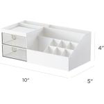 HBlife Makeup Organizer for Vanity Desk Organizers and Storage Skincare Organizers Cosmetic Display Case Desktop Organizer for Office, White