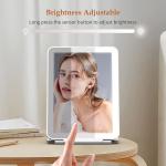 Zelaxy Rechargeable Travel Makeup Vanity Mirror with 72 LED Lights, Portable Lighted Makeup Mirror with 3 Color Lighting, Touch Sensor Dimming, Foldable Tabletop Light Up Cosmetic Beauty Mirror