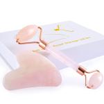 ITSART Jade Roller and Gua Sha Set - Real Natural Face Roller Massage Gua Sha Facial Tools - Anti Aging Facial Skin Care Tools Targets Body Muscle Relaxation Relieves Wrinkles(White)
