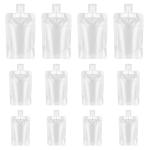 12 Pcs Portable Travel Fluid Makeup Packing Bag,Travel Size Refillable Empty Squeeze Pouch for Lotion/Shampoo/Face Cream/Hand Soap (30ml/50ml/100ml) Gift Funnel.