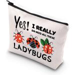 BDPWSS Ladybug Makeup Bag Good Luck Ladybug Symbol Insect Gifts Ladybug Theme Gift Funny Ladybug Gift