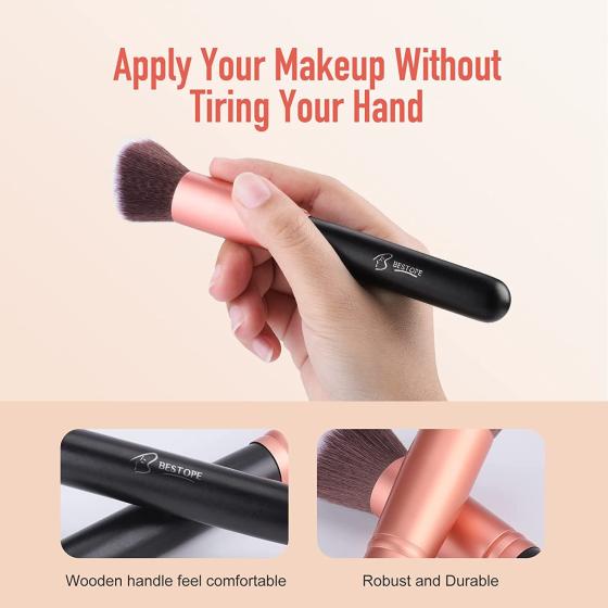 Makeup Brushes Makeup Brush Set - 16 Pcs BESTOPE PRO Premium Synthetic Foundation Concealers Eye Shadows Make Up Brush,Eyeliner Brushes(RoseGold)