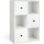 Giantex 6-Cube Bookcase with Drawers, 3-Tier Freestanding Wooden Bookshelf with Anti-toppling Device, Wood Cube Storage Organizer for Kids Room, Living Room, Study, Bedroom, White