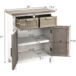 Nlur Rattan Storage Cabinet， Sideboard Cabinet Kitchen Buffet with 2 Drawers， 2 Doors， Entryway Console Cane Cabinet for Living Room， Bedroom or Office