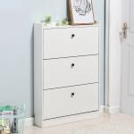 OIHYA Tipping Shoe Cabinet， 3 Drawer Shoe Rack Organizer Cabinet Freestanding Shoe Rack Cabinet for Entrances Hallways Corridor Saving Space