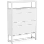 Tribesigns Tipping Bucket Shoe Cabinet， Shoes Cabinet Storage with Flip Drawer for Entryway 20 Pair Modern Shoes Rack Storage Organizer for Sneakers Heels Boots Slippers， White